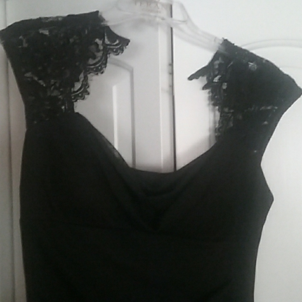 Xscape Black Lace Long Dress